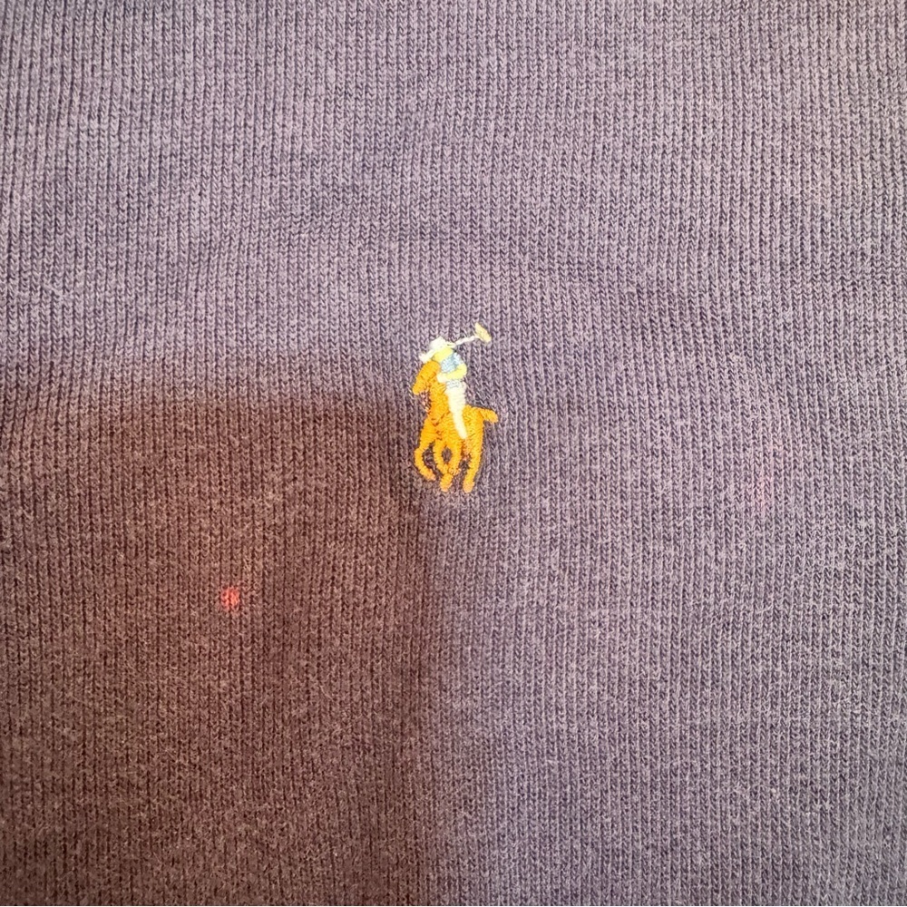 Polo Ralph Lauren Sweater Mens Large Blue Pullover Quarter Zip Yellow Pony - Picture 2 of 11